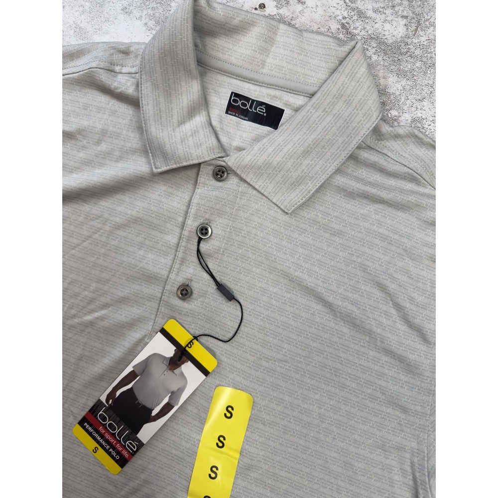 Bolle Polo Shirt Mens Small Glacier Gray Performance Golf Tennis Lightweight S